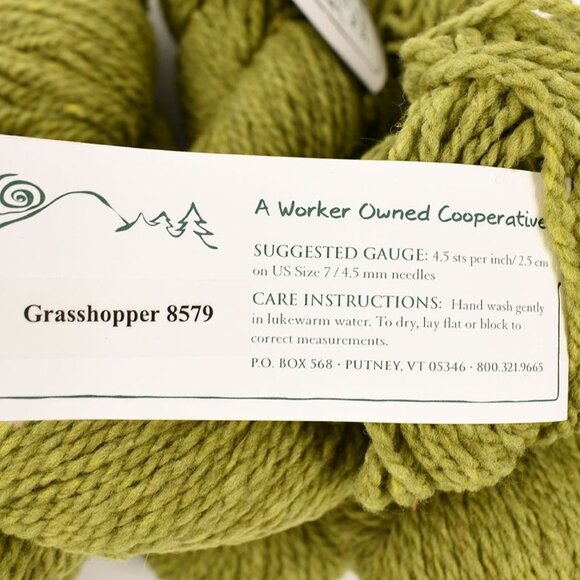 Green Mountain Spinnery Weekend Wool Yarn 5 Skeins Worsted Weight Grasshopper - Picture 4 of 4